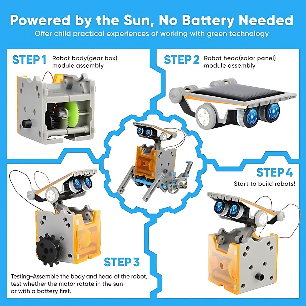 Solar Robot Building Blocks 12 - đánh giá và giá Science Project Diy